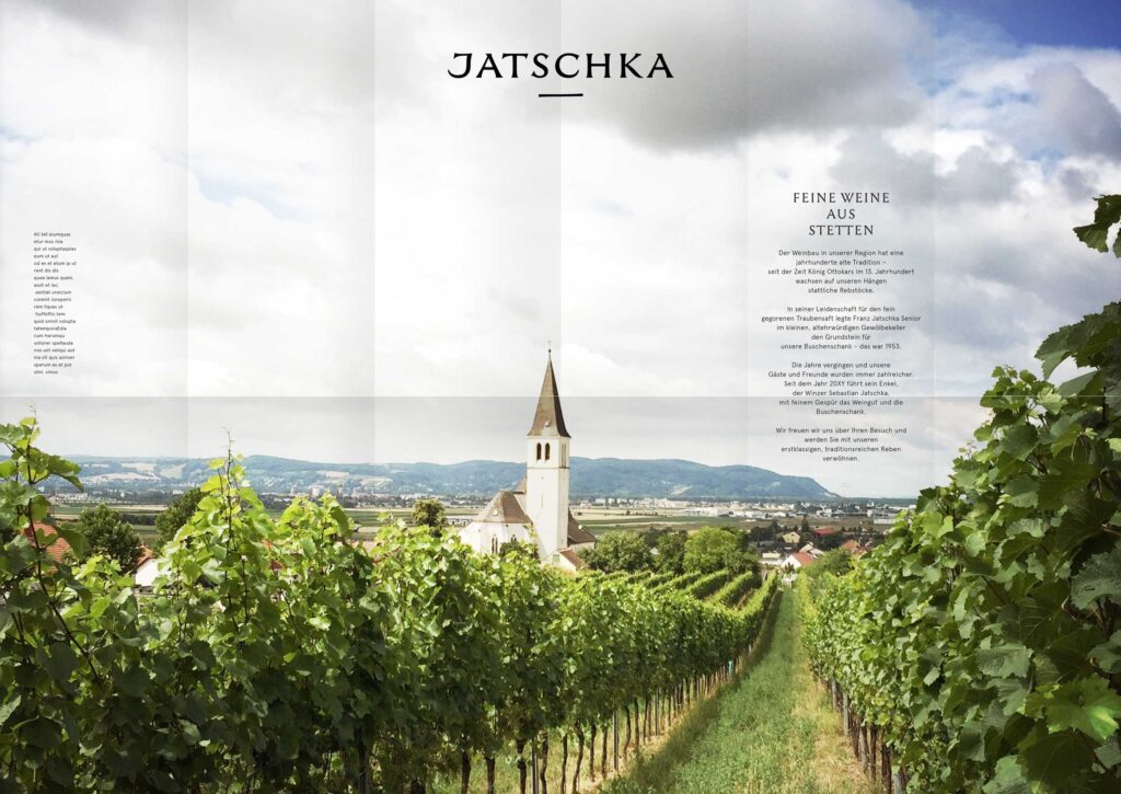 Folder Weingut Jatschka · Branding Agentur Wien