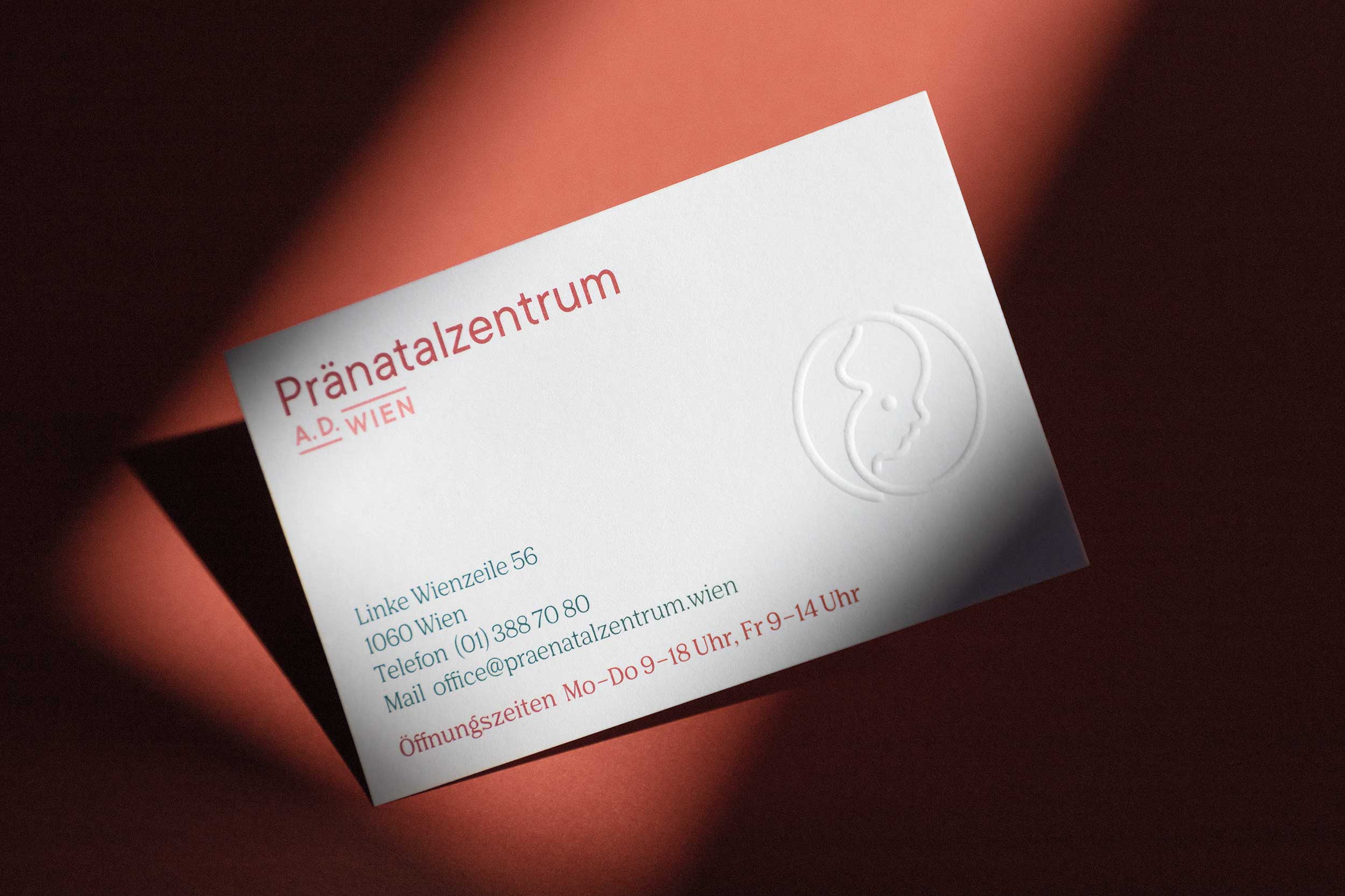 Visitenkarte Pränatalzentrum Wien · Branding Agentur Wien