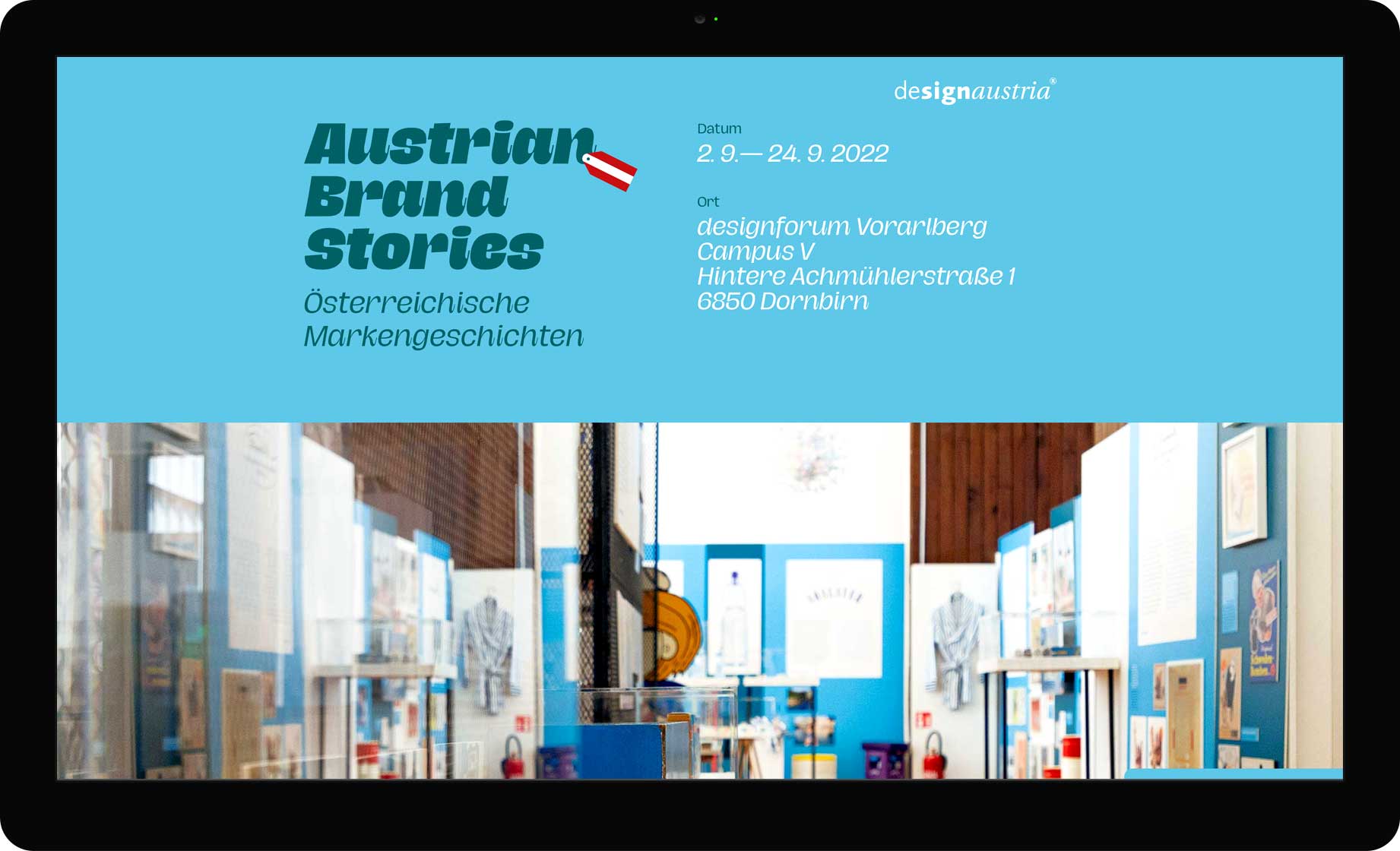 Website für Ausstellung Austrian Brand Stories von Christian Thomas · Branding Agentur Wien