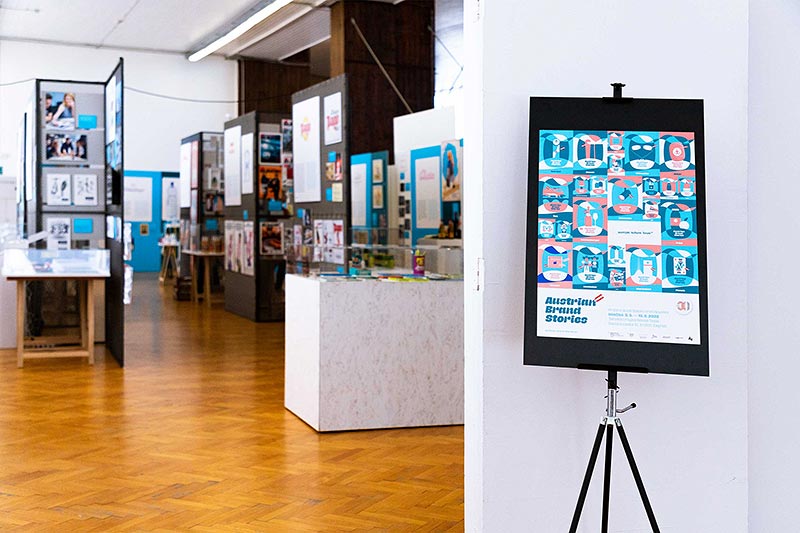international gezeigte Ausstellung Austrian Brand Stories · Branding Agentur Wien